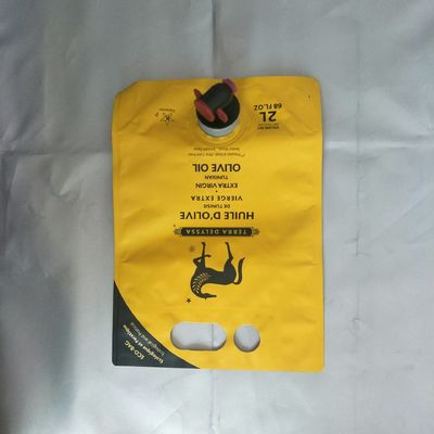 کیسه ایستاده با چاپ زرد 3 لیتری با دهانه / آبمیوه / روغن / شراب