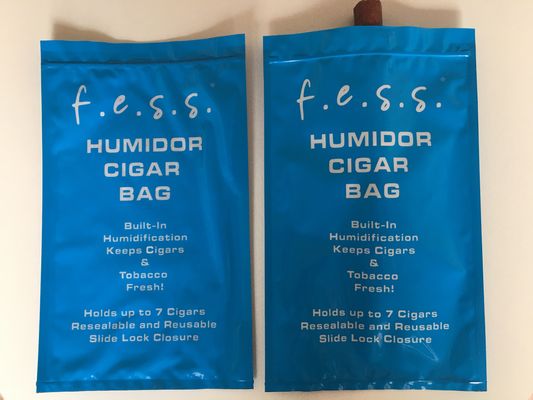 ظرفیت 4-6 Cigars Fresh Keeping Moisturizing Zipper Packaging Bag for Cigar Tabacco Humidity Bag with Zip Lock