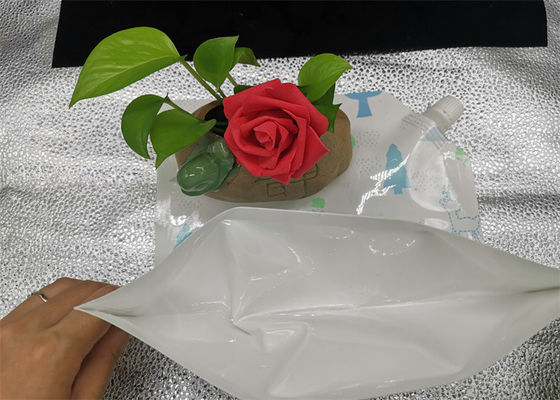 کیسه مایع با ظرفیت بزرگ 500 میلی لیتری با دهانه، کیسه دهانه ایستاده پلاستیکی 350 میلی لیتری