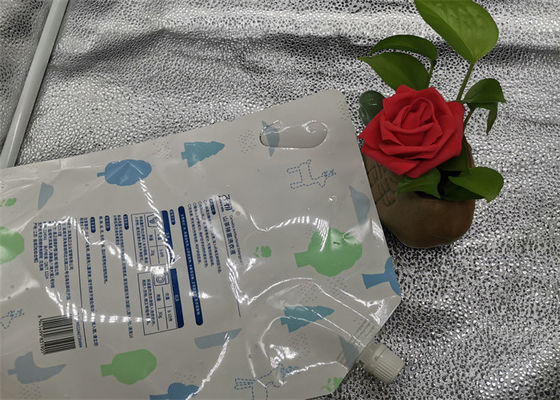 کیسه مایع با ظرفیت بزرگ 500 میلی لیتری با دهانه، کیسه دهانه ایستاده پلاستیکی 350 میلی لیتری