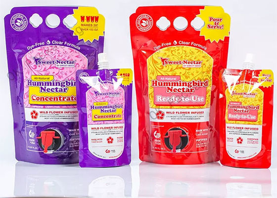 کیسه پایه دار سفارشی در جعبه آلومینیومی دو ته با دهانه / اسپیگوت