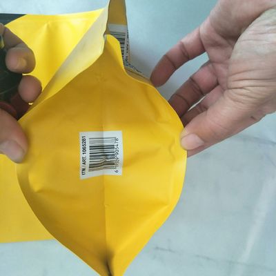 کیسه ایستاده با چاپ زرد 3 لیتری با دهانه / آبمیوه / روغن / شراب