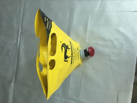 کیسه ایستاده با چاپ زرد 3 لیتری با دهانه / آبمیوه / روغن / شراب