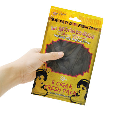 کیسه‌های بسته‌بندی سیگار زیپ‌لاک با چاپ سفارشی، کیسه‌های پلاستیکی مرطوب‌کننده سیگار با لایه آبرسان