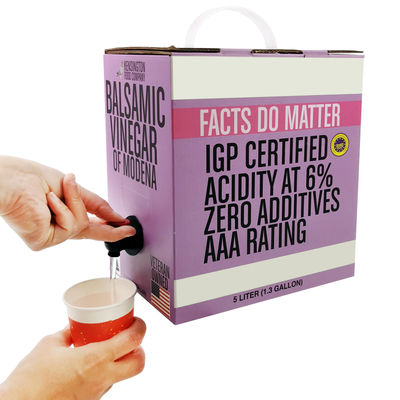 کیسه بسته‌بندی آبمیوه 5 لیتری شفاف آلومینیومی سفارشی، کیسه نوشیدنی، کیسه شراب در جعبه