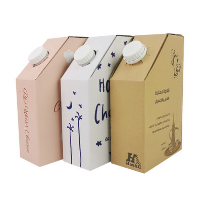 کیسهٔ پلاستیکی BIB در جعبه 1 لیتری قهوه داغ بسته‌بندی مایعات