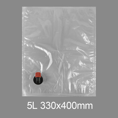 بسته بندی شفاف BIB 3l 5l 10l 20l کیسه پلاستیکی آب آشامیدنی آب شراب آبمیوه کیسه در جعبه توزیع کننده با شیر پروانه Vitop