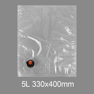 بسته بندی شفاف BIB 3l 5l 10l 20l کیسه پلاستیکی آب آشامیدنی آب شراب آبمیوه کیسه در جعبه توزیع کننده با شیر پروانه Vitop