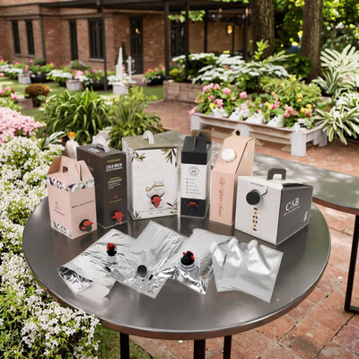 کیسه‌های BIB سفارشی در جعبه با شیر مخصوص مناسب برای بسته‌بندی شراب، آبمیوه، روغن و سایر محصولات مایع