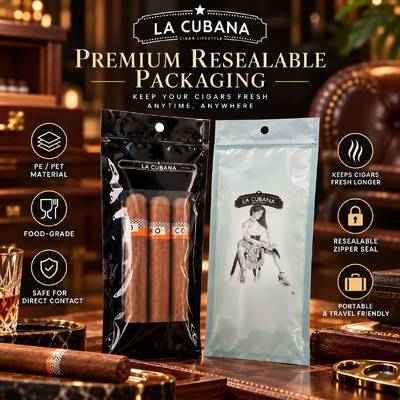 MOPP PE plastic cigar bags holds 5 to 20 cigars depending on size lightweight durable packaging designed for long term cigar storage