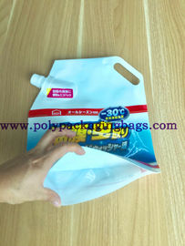 کیسه ایستاده قابل استفاده مجدد PET شوینده با دهانه گوشه و دسته جانبی