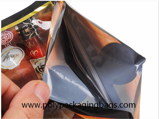 کیسه های زیپلاک سیگار سه طرفه 0.09 میلی متری قابل آب بندی مجدد کیسه های رطوبت ساز توتون