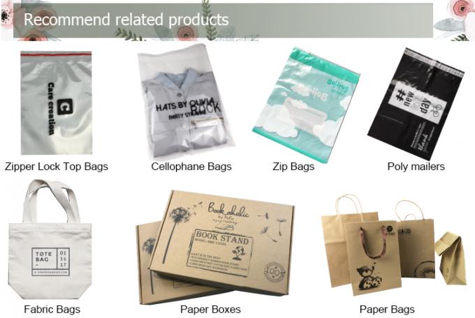 HDPE / LDPE بسته بندی محصولات پلاستیکی دستگیره پلاستیکی کالاهای خرده فروشی سفارشی کیف های دستی با نشان های خود