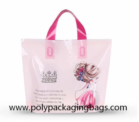 100 میکرون کیف خرید پلاستیکی با دسته های حلقه ای نرم